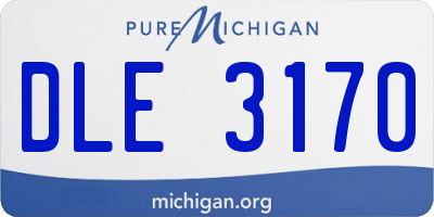 MI license plate DLE3170