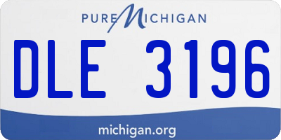 MI license plate DLE3196