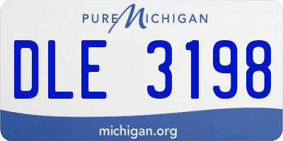 MI license plate DLE3198