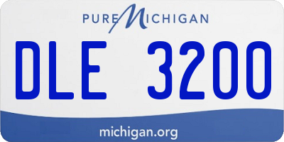 MI license plate DLE3200