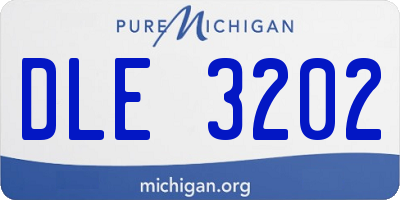 MI license plate DLE3202