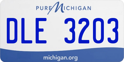MI license plate DLE3203