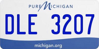 MI license plate DLE3207