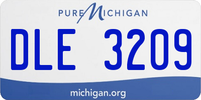 MI license plate DLE3209