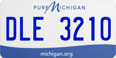 MI license plate DLE3210