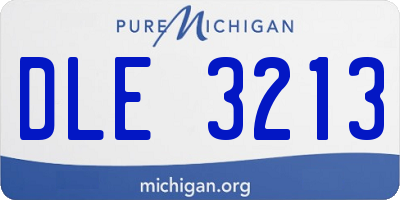 MI license plate DLE3213