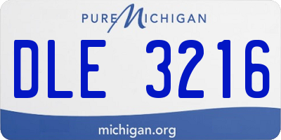 MI license plate DLE3216
