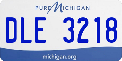 MI license plate DLE3218