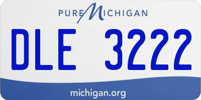 MI license plate DLE3222