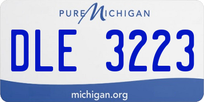 MI license plate DLE3223