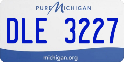 MI license plate DLE3227