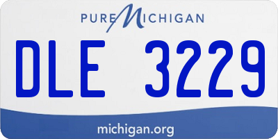 MI license plate DLE3229
