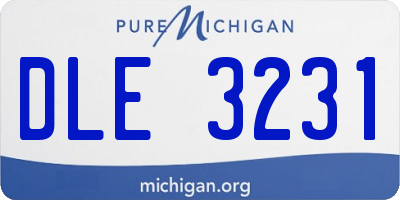 MI license plate DLE3231