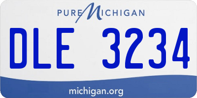 MI license plate DLE3234