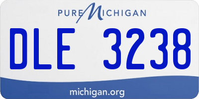 MI license plate DLE3238