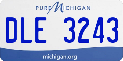 MI license plate DLE3243