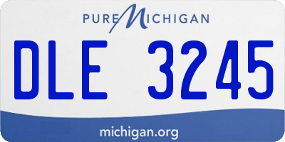 MI license plate DLE3245