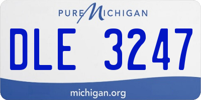 MI license plate DLE3247