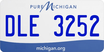 MI license plate DLE3252