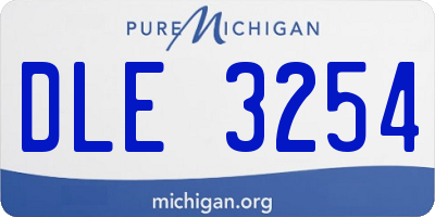 MI license plate DLE3254