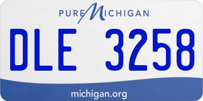 MI license plate DLE3258