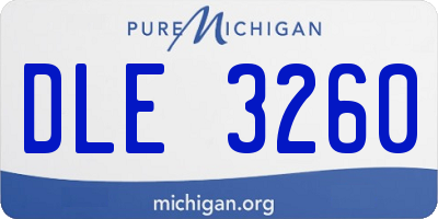 MI license plate DLE3260