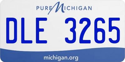 MI license plate DLE3265