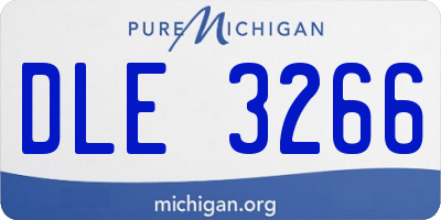 MI license plate DLE3266