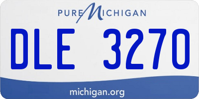 MI license plate DLE3270