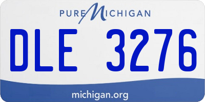 MI license plate DLE3276