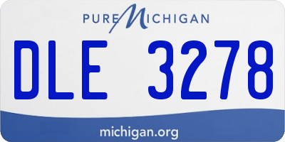 MI license plate DLE3278