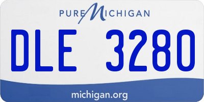 MI license plate DLE3280