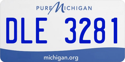 MI license plate DLE3281
