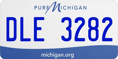 MI license plate DLE3282