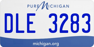 MI license plate DLE3283