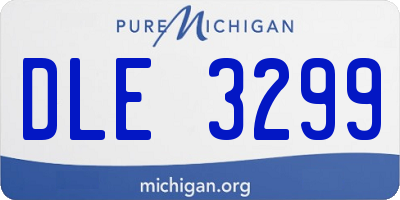 MI license plate DLE3299