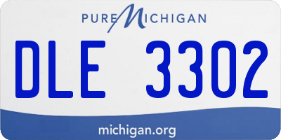 MI license plate DLE3302