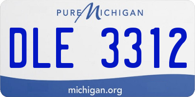 MI license plate DLE3312
