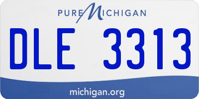 MI license plate DLE3313