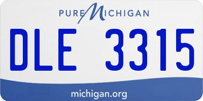 MI license plate DLE3315