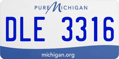 MI license plate DLE3316