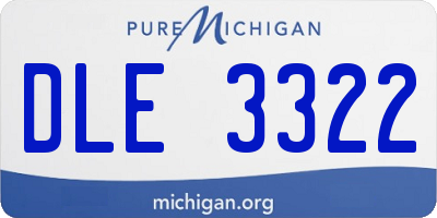 MI license plate DLE3322