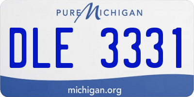 MI license plate DLE3331