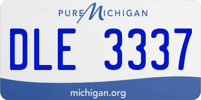MI license plate DLE3337