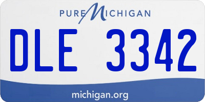 MI license plate DLE3342