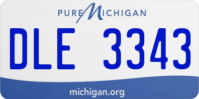 MI license plate DLE3343