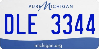 MI license plate DLE3344