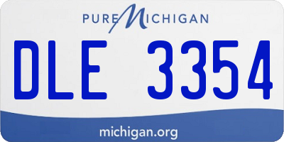 MI license plate DLE3354