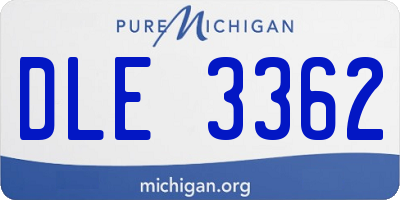 MI license plate DLE3362