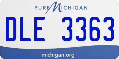 MI license plate DLE3363